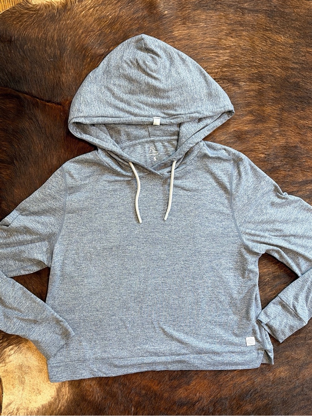 Rhoback Tempo Hoodie pullover Women S Heather Gray Stretch performance Gorpcore